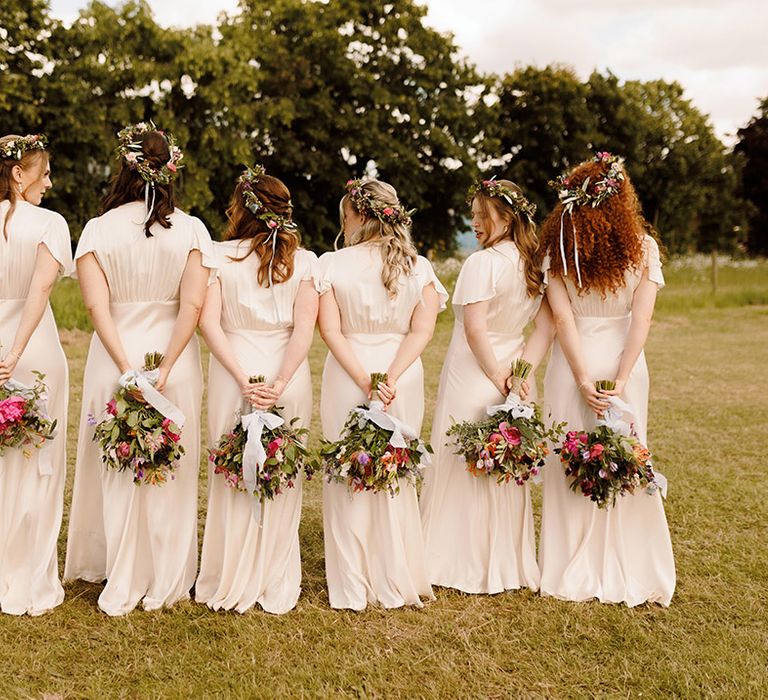 ivory-bridesmaid-dresses-with-flower-crowns