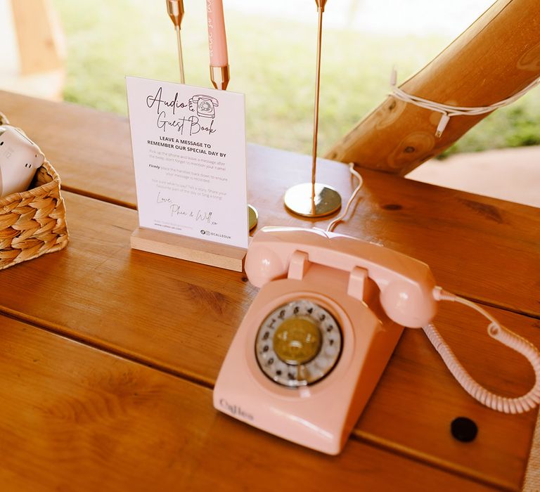 pale-pink-audio-guest-book-wedding-phone