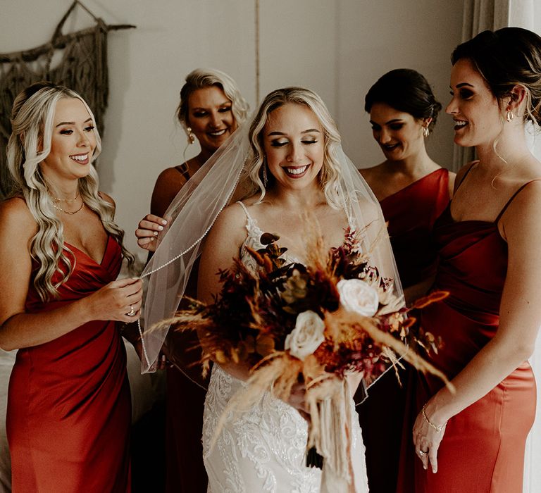 orange-satin-bridesmaid-dresses-for-wedding-party