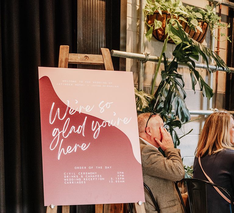 pink-and-red-wedding-welcome-sign