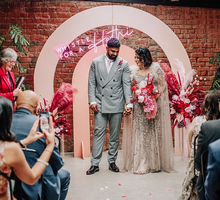 wedding-ceremony-at-the-shack-revolution-with-pink-altar-decoration