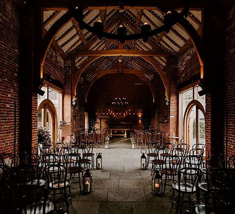 hazel gap barn, wedding venue in Nottinghamshire, indoor barn area for wedding ceremonies