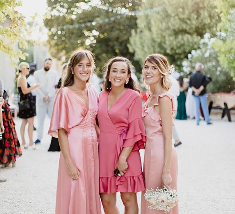 wedding guests/ bridesmaids pink cocktail style dresses for wedding