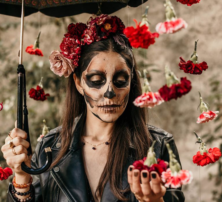 bride-with-face-makeup-for-dia-de-los-muertos-wedding-inspiration