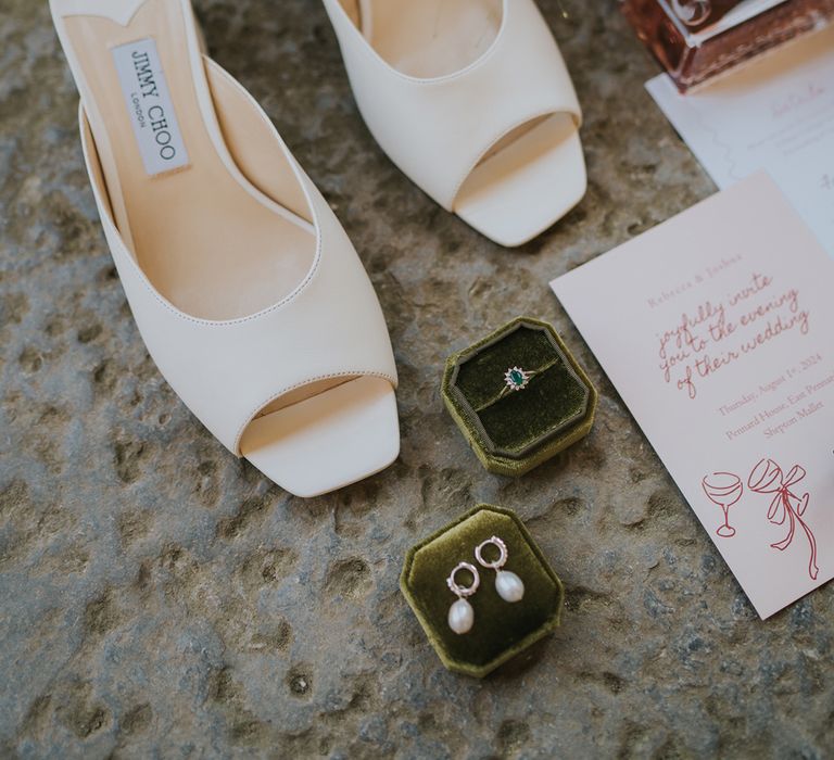 jimmy-choo-open-toe-bridal-shoes-with-wedding-jewellery-and-perfume