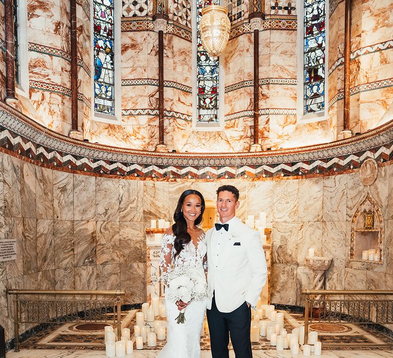 white-tuxedo-wedding-dress-code-for-fitzrovia-chapel-wedding