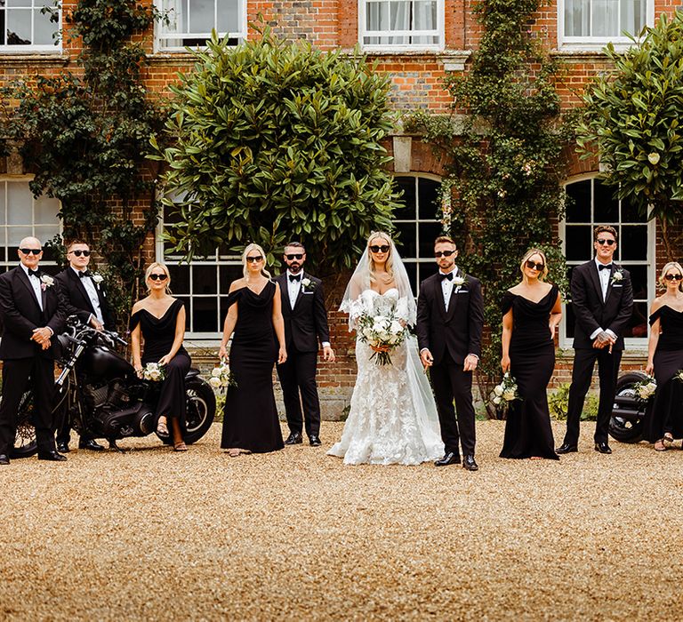 wedding-party-posing-on-or-with-motorbikes