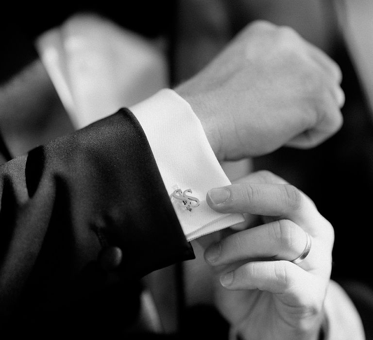 groom-wearing-personalised-cufflinks