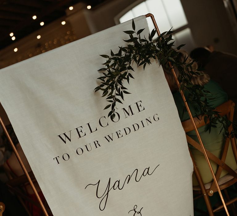 fabric-wedding-welcome-sign