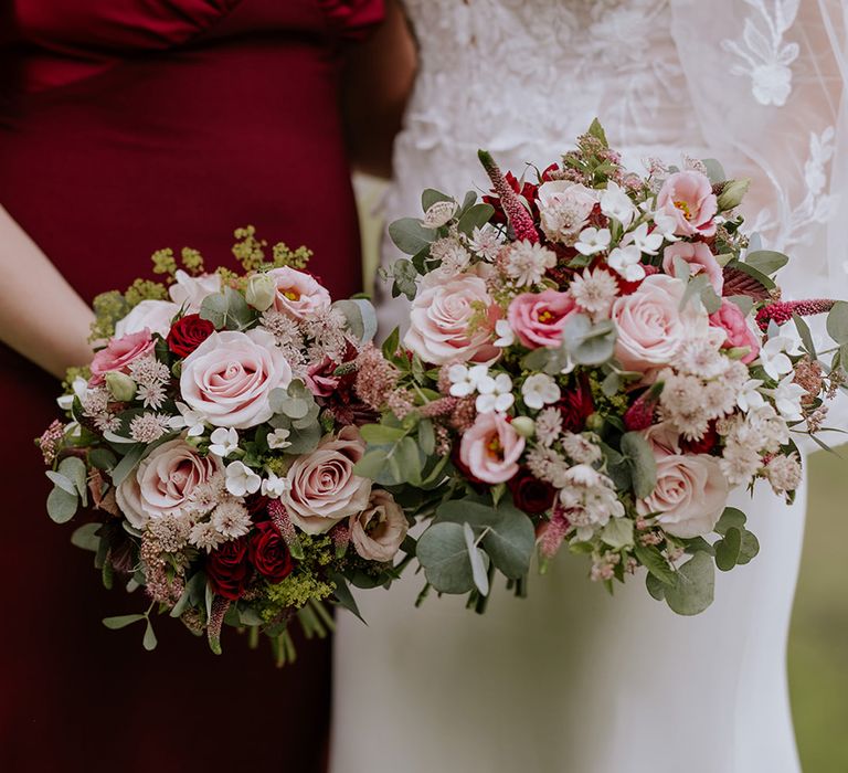 red-and-pink-wedding-bouquets