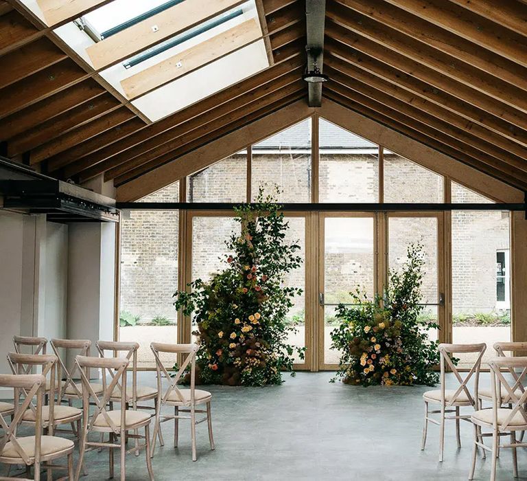 hackney glasshouse wedding reception area for affordable venue