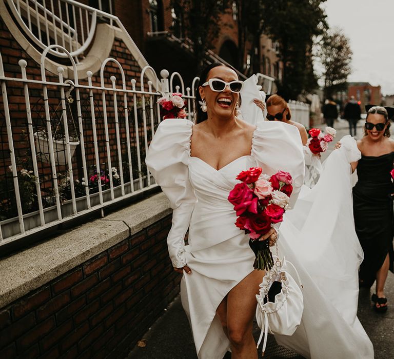 bride-and-bridesmaids-walking-to-wedding
