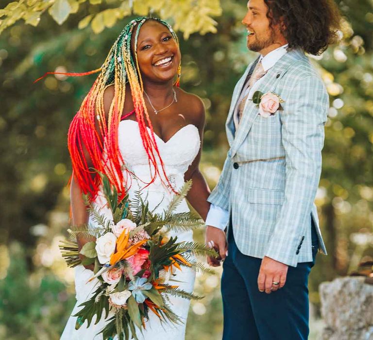 bride-wearing-colourful-ombre-dyed-wedding-hair-braids