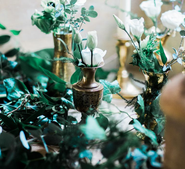 Foliage & Candle Wedding Decor