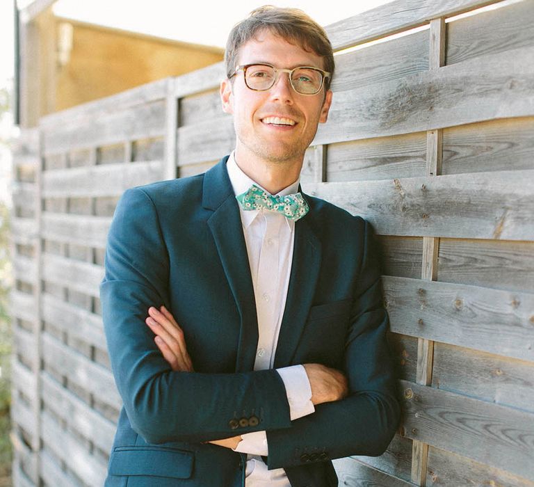 Groom in Navy Suit