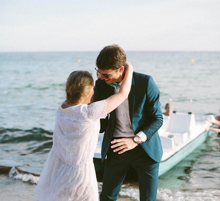 Bride & Groom Sea Portrait