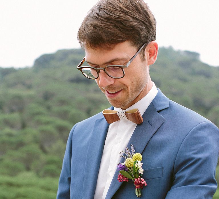 Groom in Navy Suit