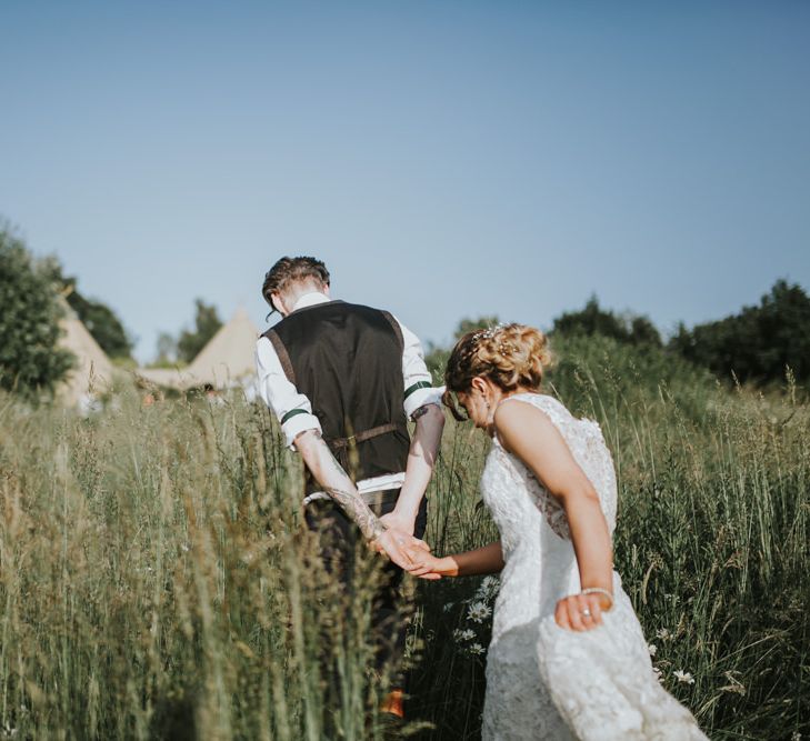 Bride & Groom Field Portrait