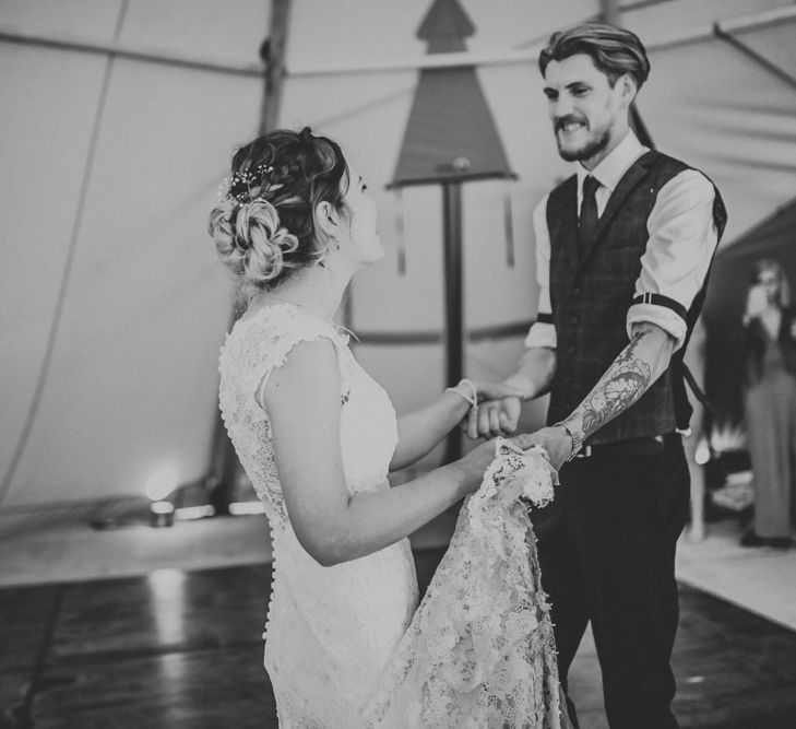 Bride & Groom First Dance Portrait