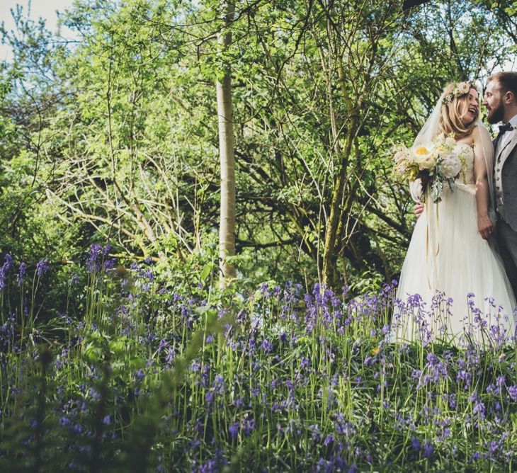 Bride & Groom Lavender Portrait