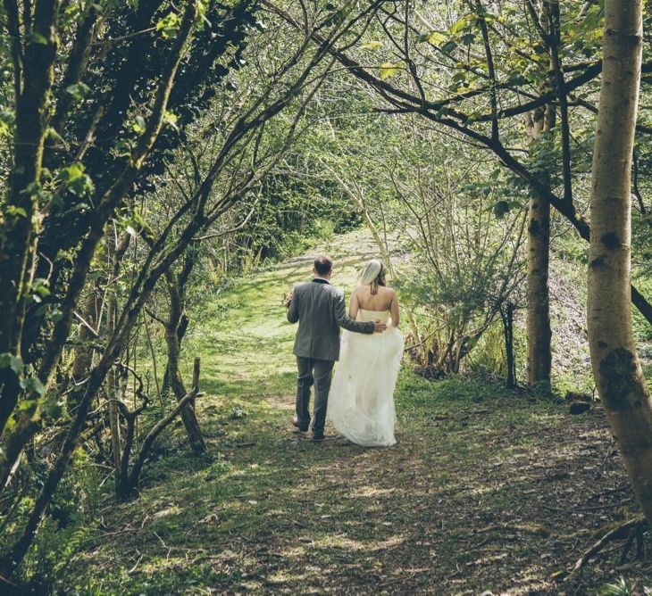 Bride & Groom Woodland Portrait