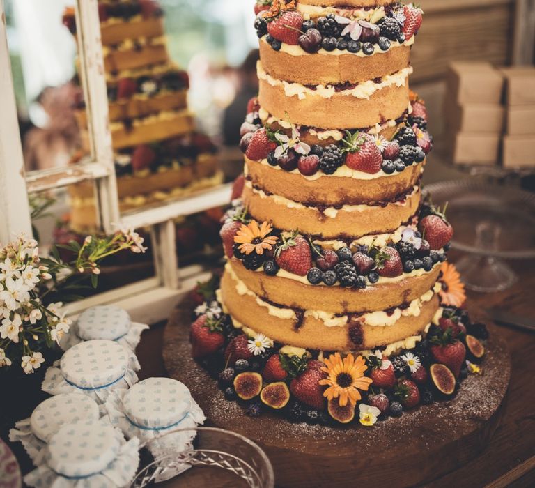 Homemade Victoria Sponge Naked Wedding Cake