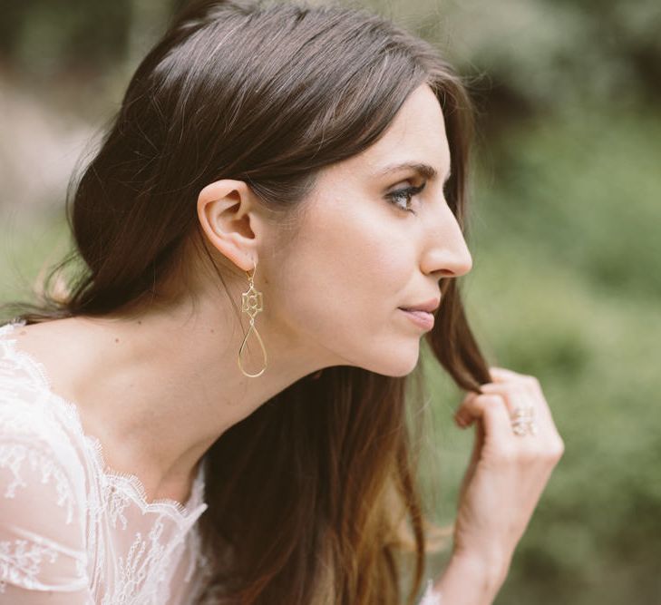 Bride with Lace Sleeves