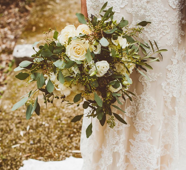 White & Greenery Bridal Bouquet