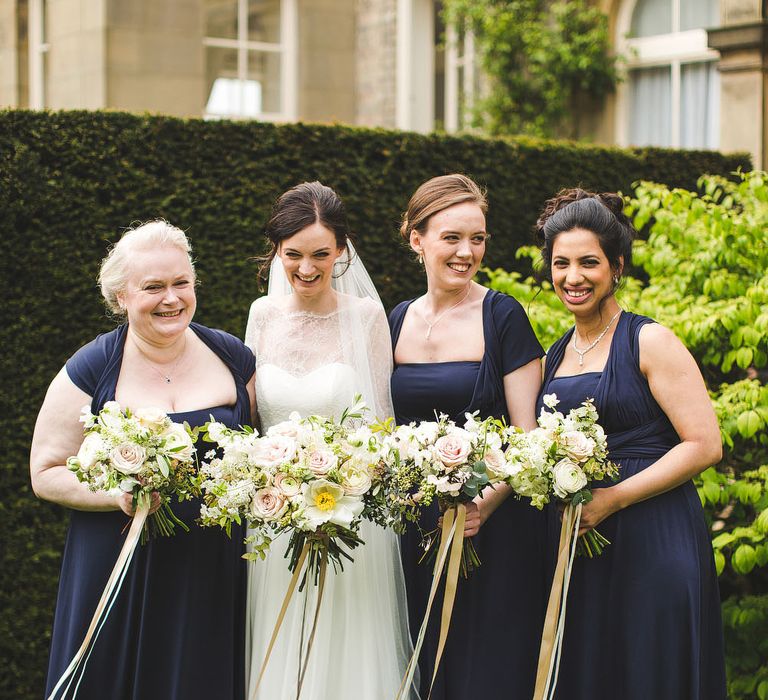 Bridesmaids in Navy Dresses from Debenhams