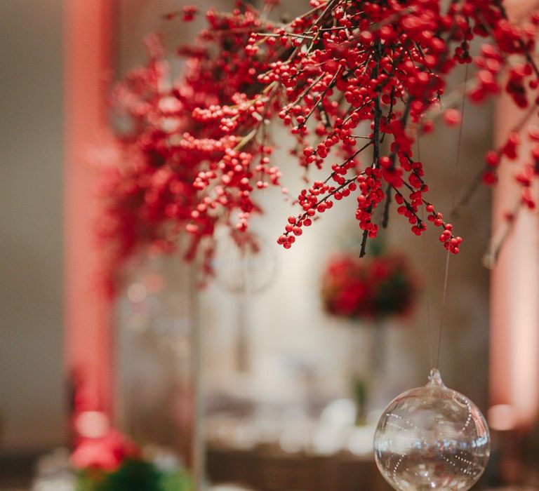 Contemporary Christmas Wedding Decor