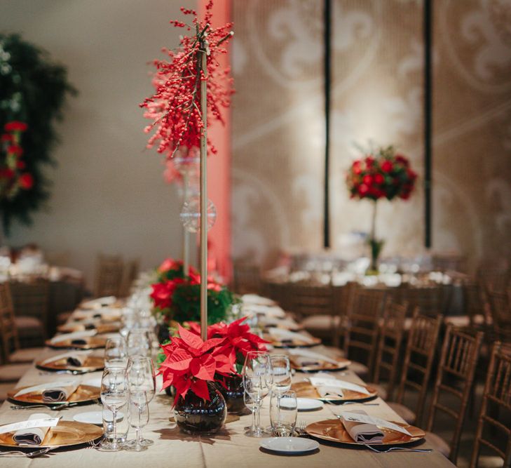 Contemporary Christmas Wedding Decor