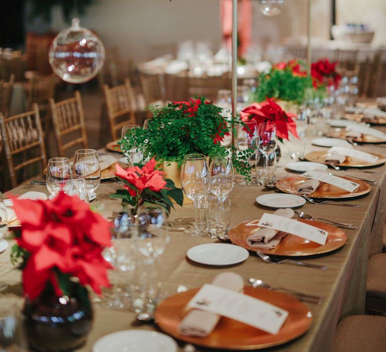 Contemporary Christmas Wedding Decor