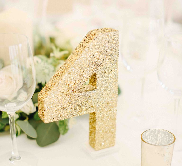 Gold Glitter Table Numbers