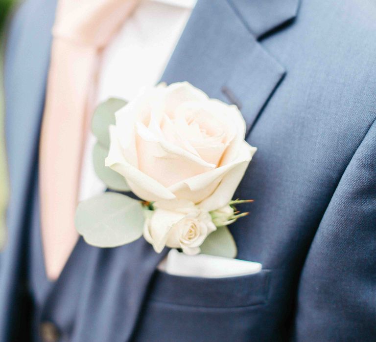 Blush Pink Rose Buttonhole