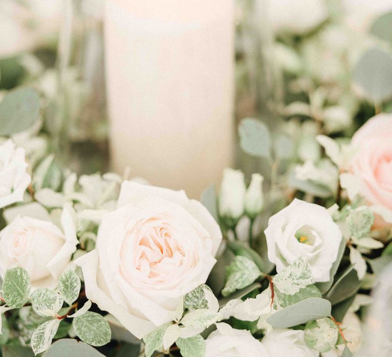 Hurricane Vase & church Candle Centrepiece