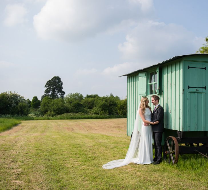 Bride & Groom Shepherds Hut Portrait