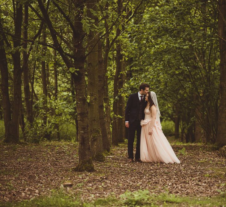 Bride & Groom Woodland Portrait