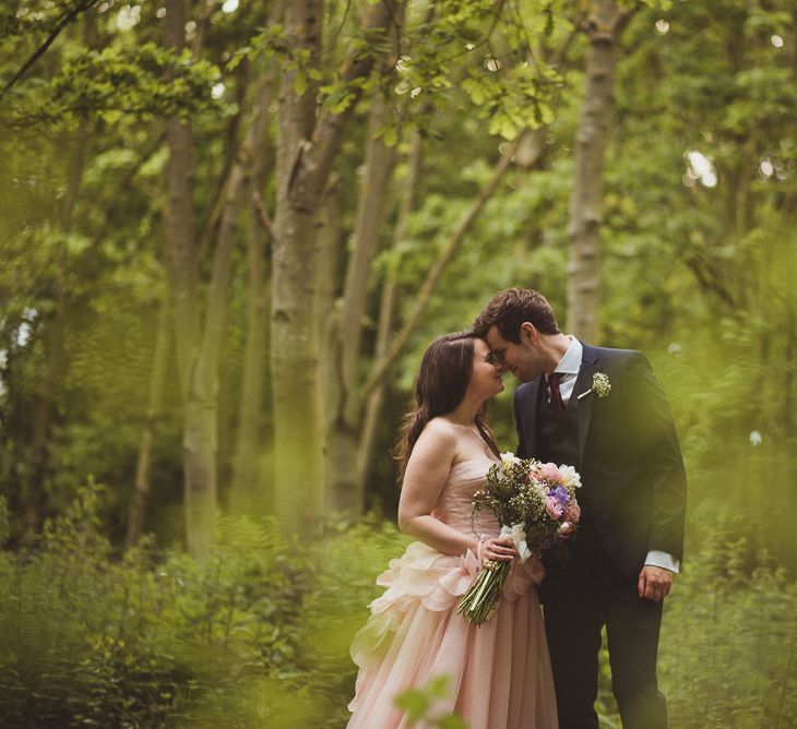 Bride & Groom Woodland Portrait