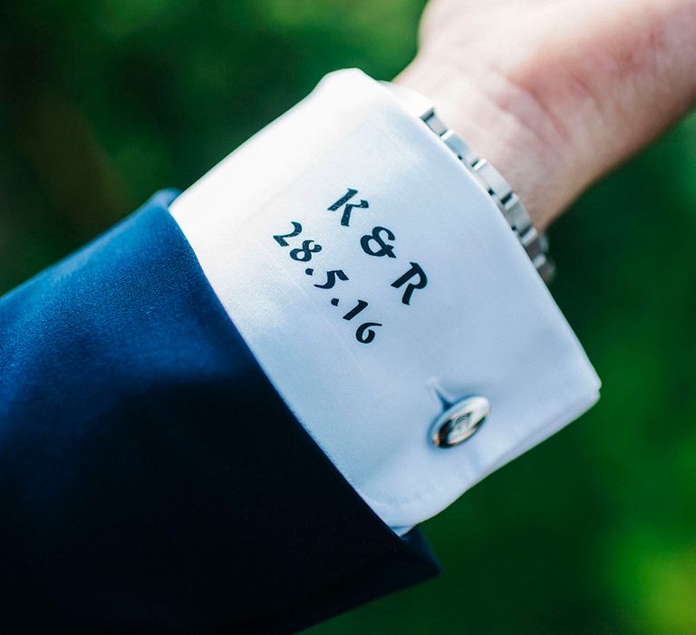 Personalised Shirt Cuff with Wedding Date