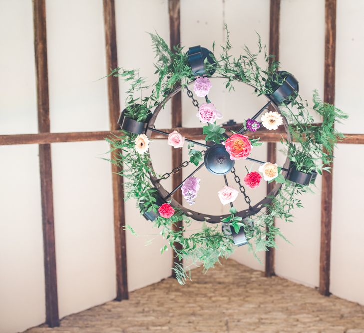 Flower Covered Chandelier