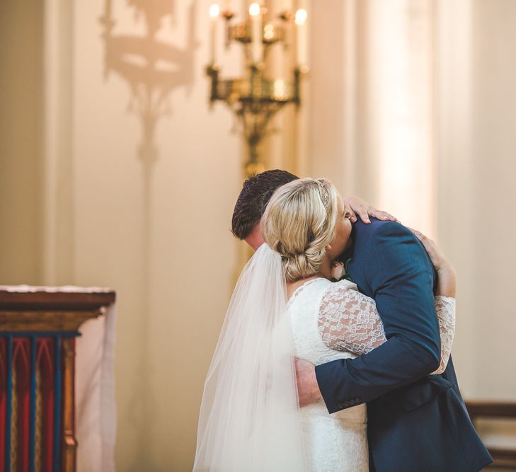 Bride & Groom Embrace