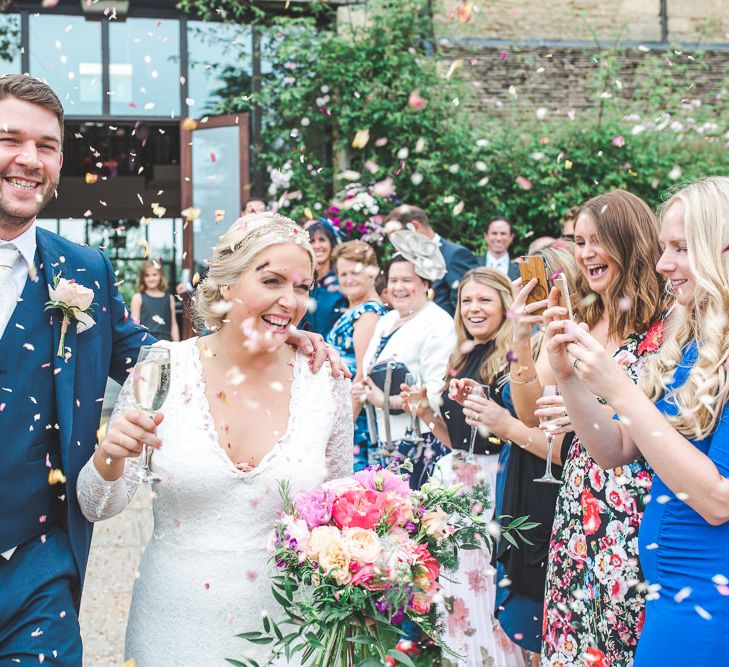 Bride & Groom Confetti Portrait