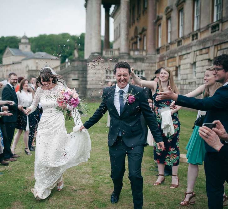 Bride & Groom Confetti Portrait