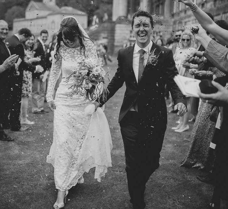 Bride & Groom Confetti Portrait