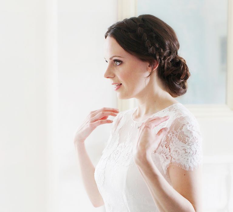 Bride in Jesús Peiró Wedding Dress