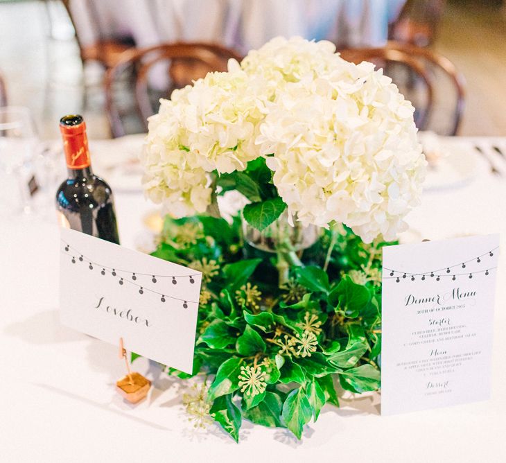 White Hydrangea Centrepiece