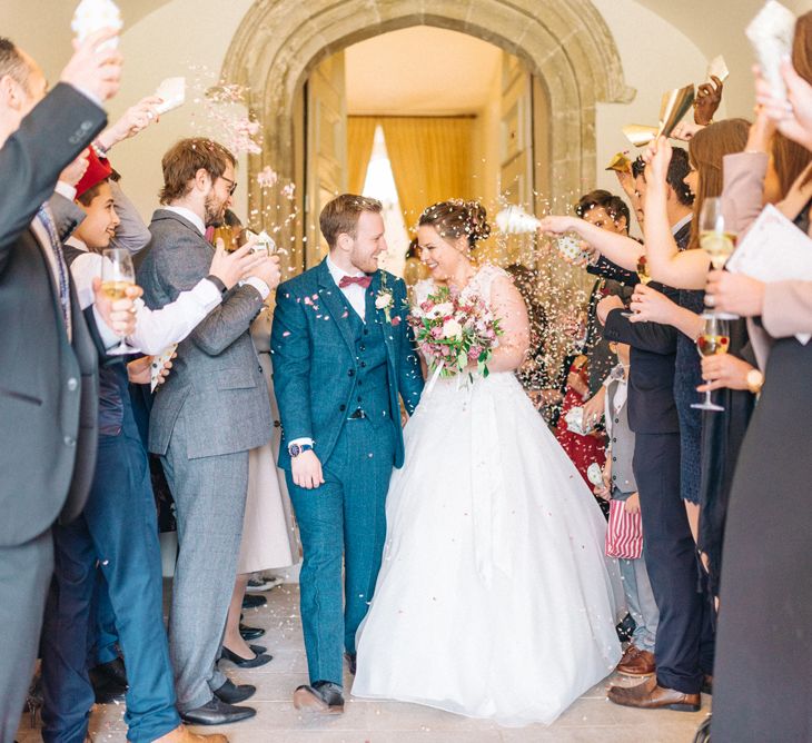 Bride & Groom Confetti Portrait