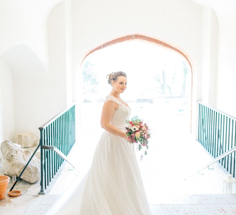 Bride in Lace Wedding Dress