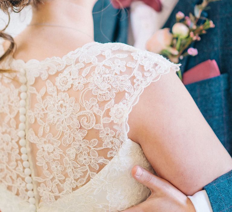 Lace Back Wedding Dress