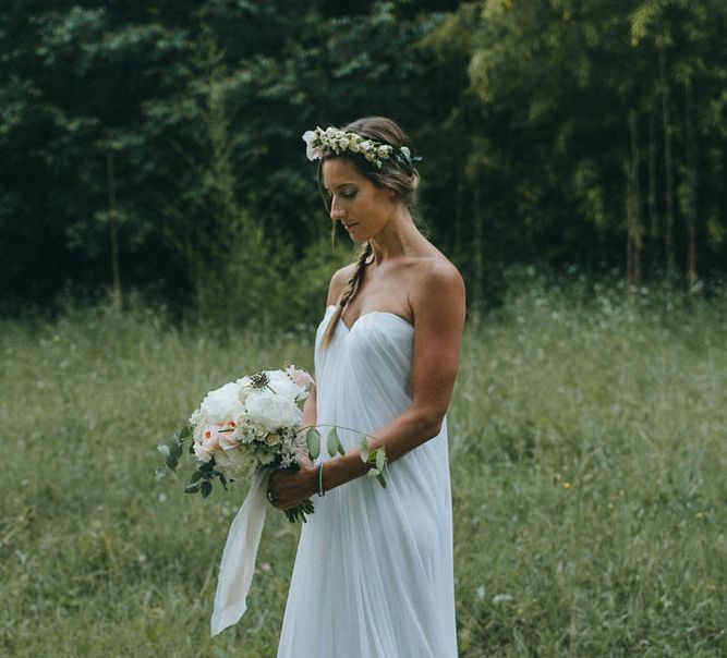 Bride in Alexander McQueen Wedding Dress